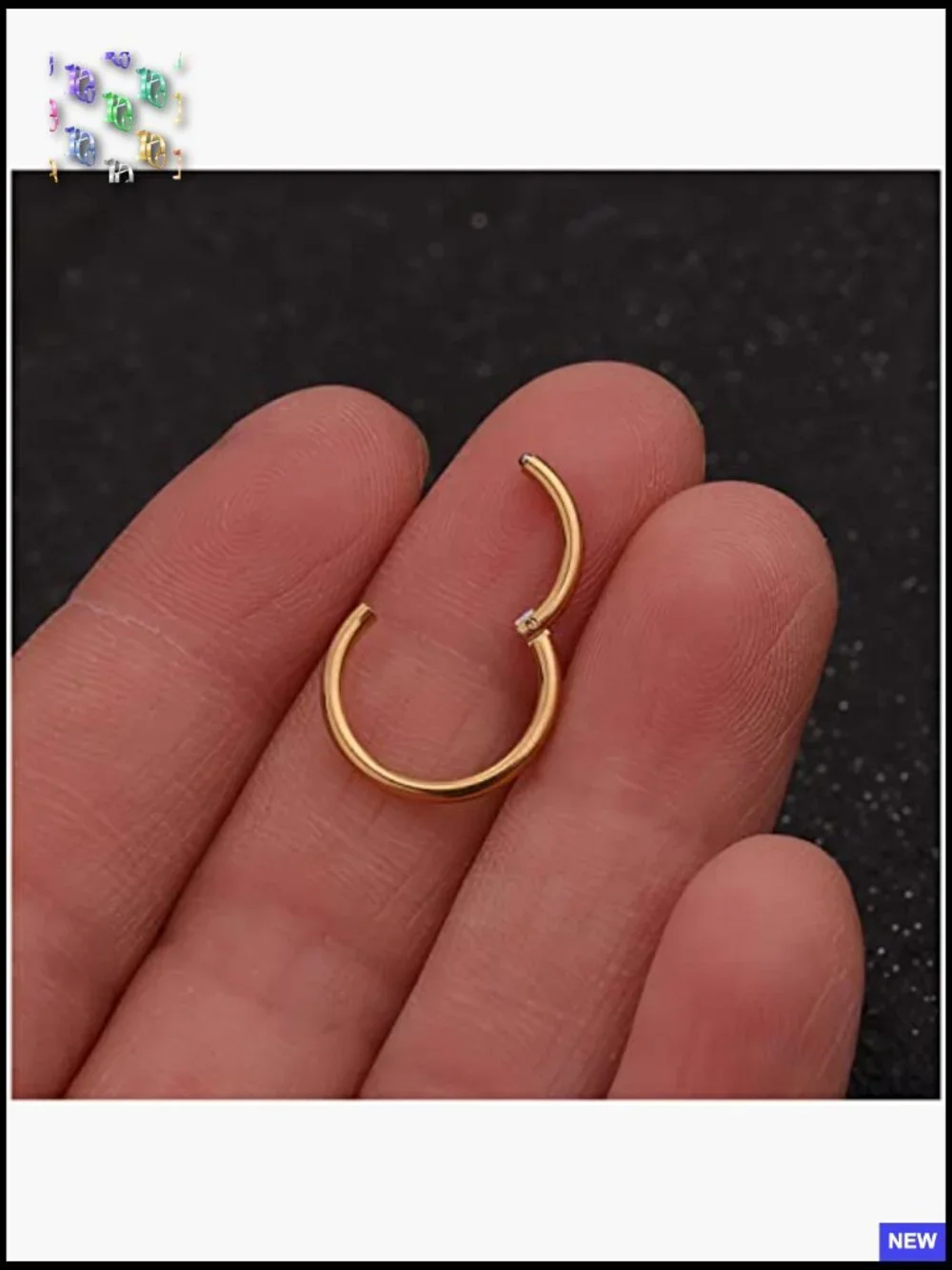 Dainty Tiny Huggie Hoop Earrings 16G Surgical Steel Hinged Earring